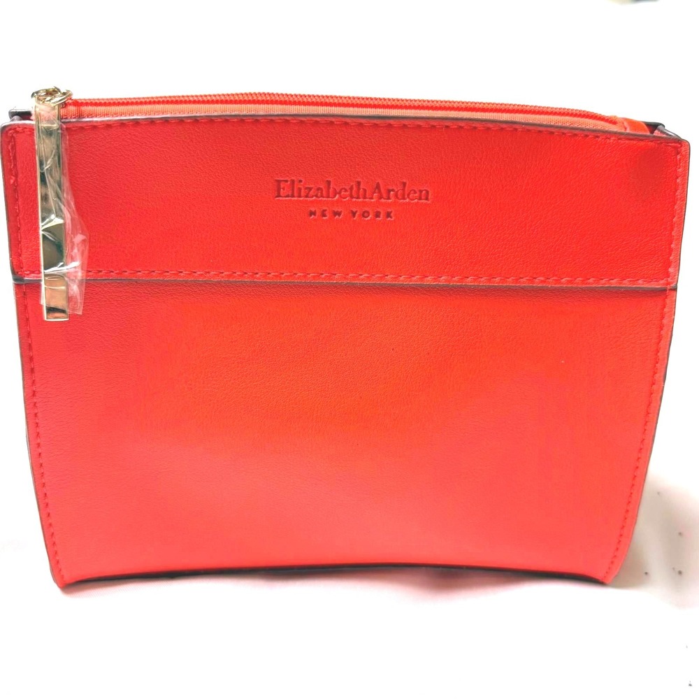 ELIZABETH ARDEN NEW YORK COSMETIC MAKEUP BAG 7.5" Poppy